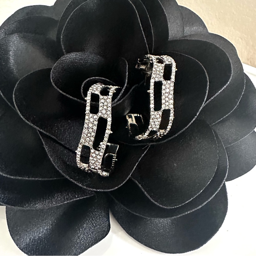 Alexis Bittar Pave Checkerboard Hoop Earrings - Picture 4 of 11